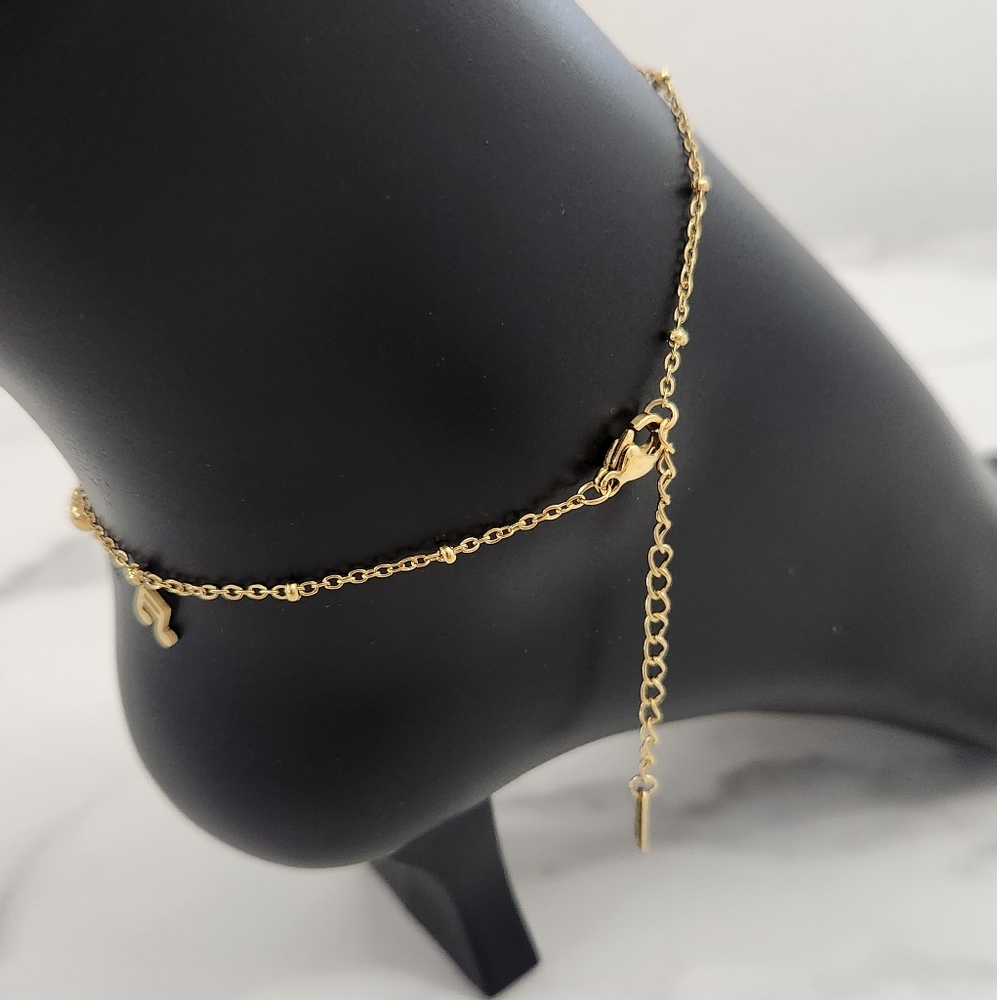 Gold Musical Note Anklet Dainty Music Charm Ankle Bracelet Boho Beach New - Picture 9 of 12